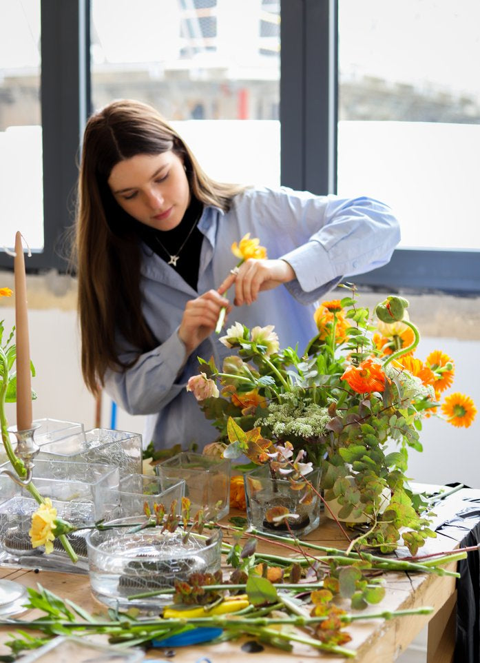 Atelier scénographie florale - Cascade arc-en-ciel