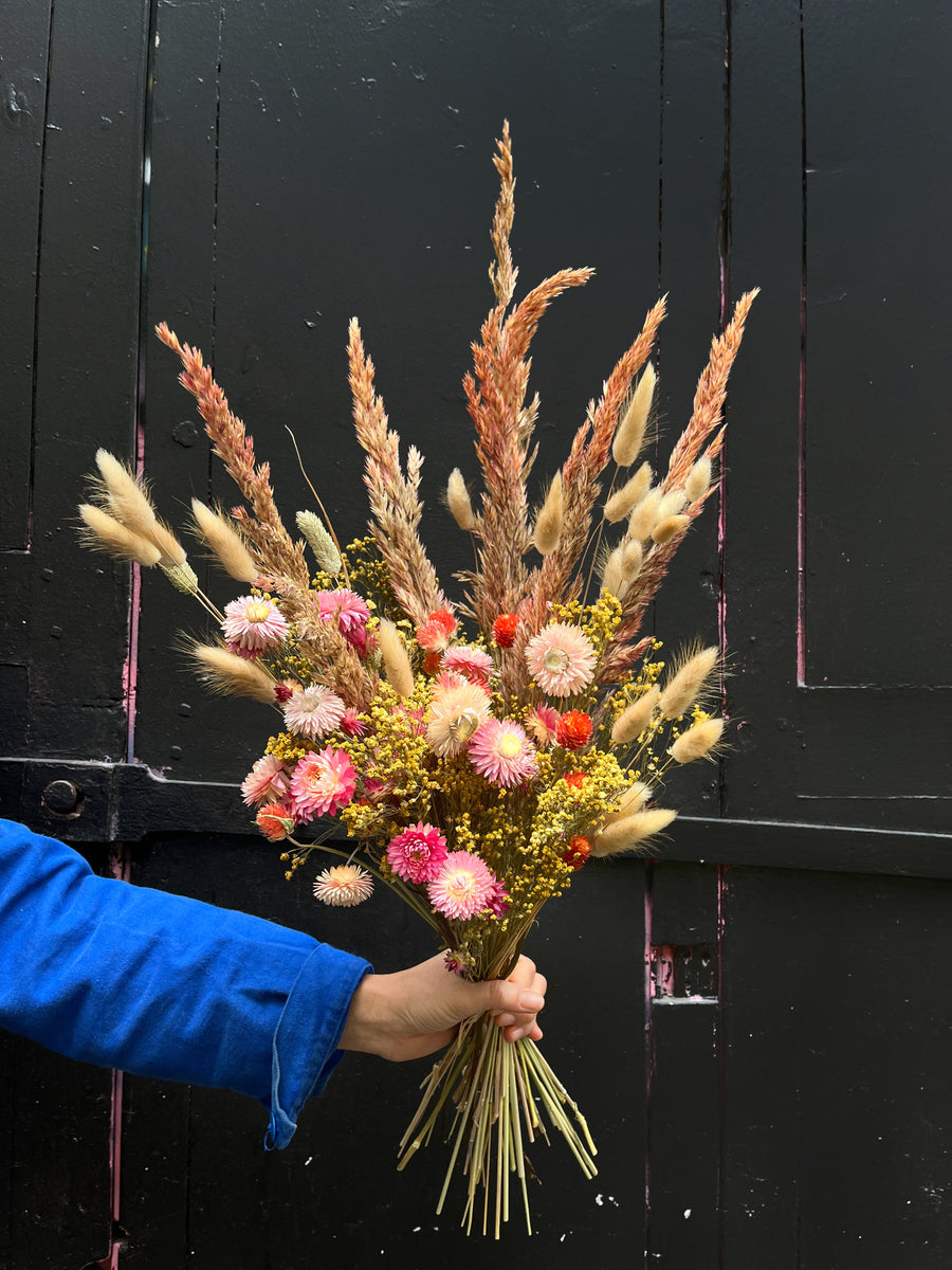 bouquet de fleurs séchées coloré écoresponsable livraison à paris