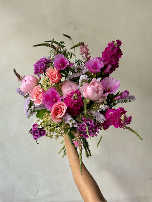 Bouquet Désirée Fête des mères pastel chaud livraison à Vélo taille gros 