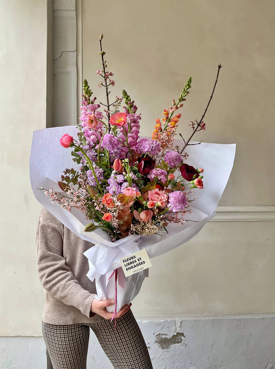fleurs de saison en livraison à paris avec vase