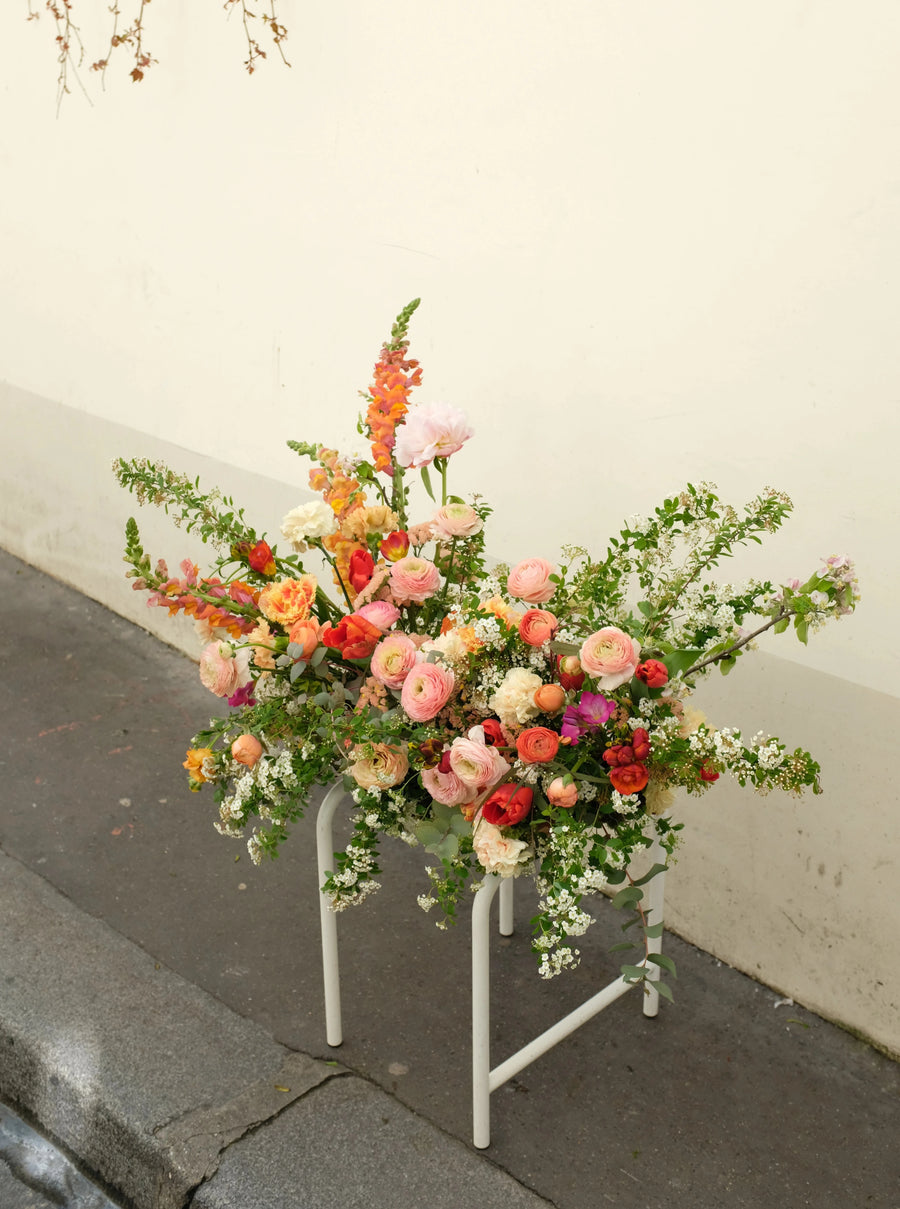 fleurs de saison pour dessus de cercueil coloré champêtre