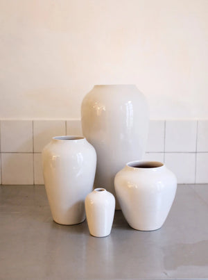 vase céramique blanc émaillé fait main